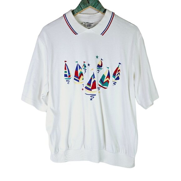 Alfred Dunner Tops - Vintage 1990's Alfred Dunner Sailboat Primary Colors Top, Sz 2X
